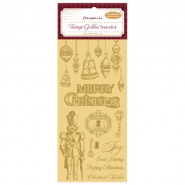 STAMPERIA VINTAGE GOLDEN 10x21 TRANSFER ZŁOTY MERRY CHRISTMAS