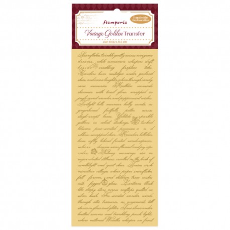 STAMPERIA VINTAGE GOLDEN 10x21 TRANSFER ZŁOTY PISMA