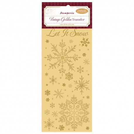 STAMPERIA VINTAGE GOLDEN 10x21 TRANSFER ZŁOTY LET IT SNOW