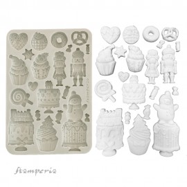 STAMPERIA FOREMKA SILIKONOWA A5 CANDY CHRISTMAS CIASTA