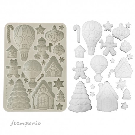 STAMPERIA FOREMKA SILIKONOWA A5 CANDY CHRISTMAS GINGERBREAD