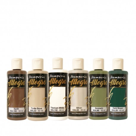 STAMPERIA FARBA ALLEGRO 59 ml ZESTAW 6szt OWL'S HOUSE
