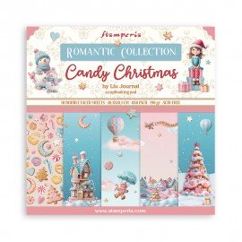 STAMPERIA-BLOK PAPIERÓW SCRAP. 20,3cm/10szt CANDY CHRISTMAS