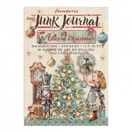 STAMPERIA JUNK JOURNAL 16kart ALICE IN CHRISTMAS