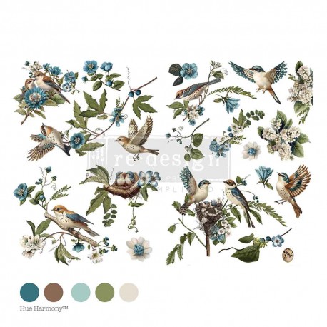 PRIMA DECOR TRANSFERS 24x35" AVIARY ELEGANCE
