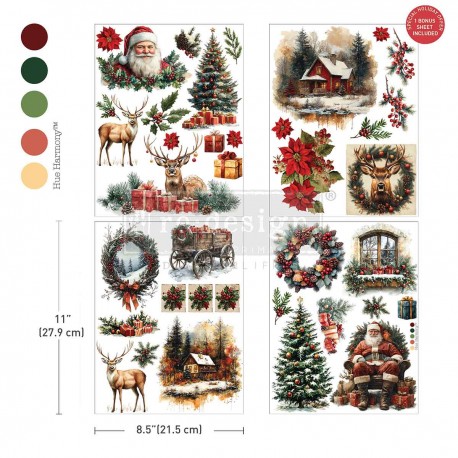 PRIMA DECOR TRANSFERS 3 CZĘŚCI MIDDY YULETIDE NOSTALGIA