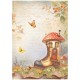 STAMPERIA PAPIER RYŻOWY A4 WHISPERING WOODS DOMEK W BUCIE