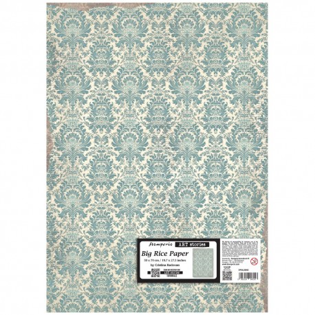 STAMPERIA PAPIER RYŻOWY 50x70c WZÓR DAMASK