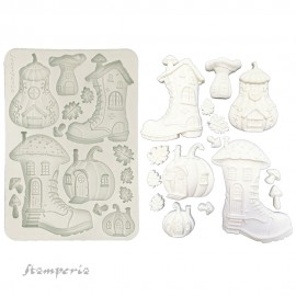 STAMPERIA FOREMKA SILIKONOWA A5 WHISPERING WOODS BUTY DOMKI