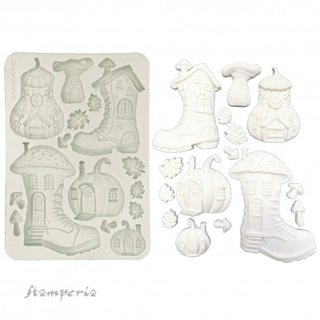 STAMPERIA FOREMKA SILIKONOWA A5 WHISPERING WOODS BUTY DOMKI