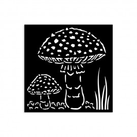 STAMPERIA SZABLON 3D 12x12 cm WHISPERING WOODS GRZYBKI
