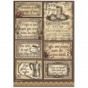 STAMPERIA PAPIER RYŻOWY A4 COFFE & CHOCOLATE ETYKIETY