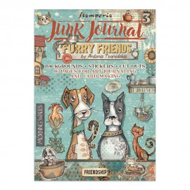 STAMPERIA JUNK JOURNAL 16kart FURRY FRIENDS