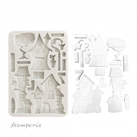 STAMPERIA FOREMKA SILIKONOWA A5 FURRY FRIENDS DOMKI