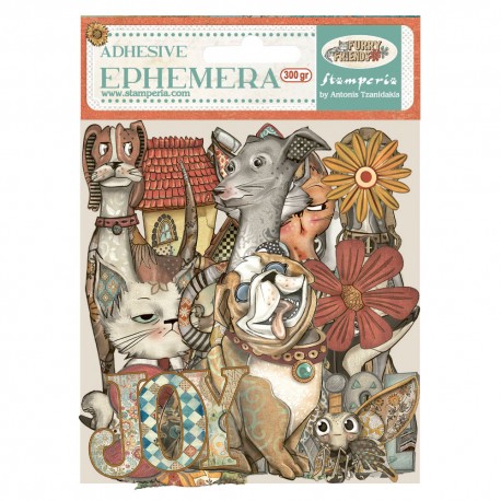 STAMPERIA EPHEMERA PAPIER MAT FURRY FRIENDS