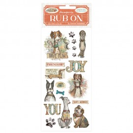 STAMPERIA RUB-ON TRANSFER 10x FURRY FRIENDS PIES