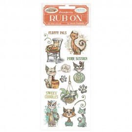 STAMPERIA RUB-ON TRANSFER 10x FURRY FRIENDS KOT