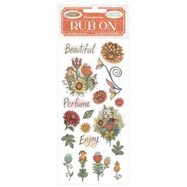 STAMPERIA RUB-ON TRANSFER 10x FURRY FRIENDS KWIATKI