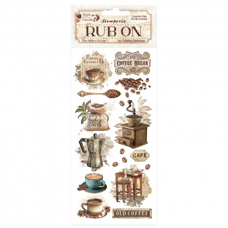STAMPERIA RUB-ON TRANSFER 10x COFFE & CHOCOLATE MOMENTY