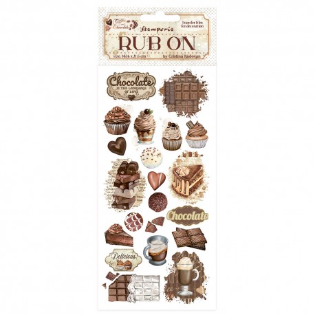 STAMPERIA RUB-ON TRANSFER 10x COFFE & CHOCOLATE SŁODKI MOMEN