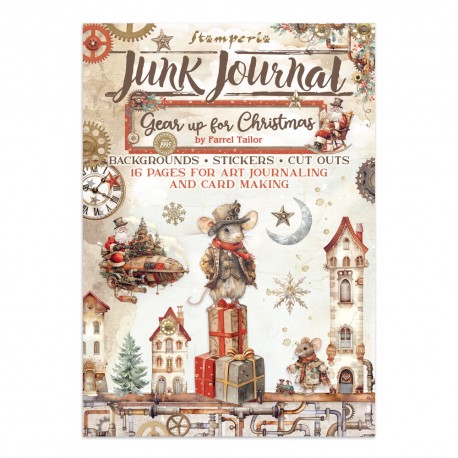 STAMPERIA JUNK JOURNAL 16kart GEAR UP FOR CHRISTMAS