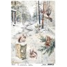 CB PAPIER RYŻOWY A4 Forest Tal Winter Gathering