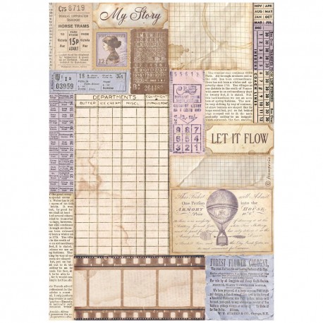 STAMPERIA PAPIER RYŻOWY A4 QUIET DAYS FOTOGRAFIA VINTAGE