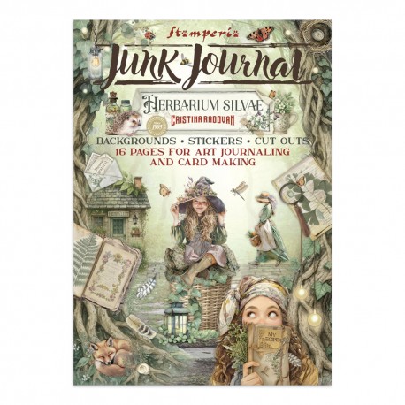 STAMPERIA JUNK JOURNAL 16kart HERBARIUM SILVAE