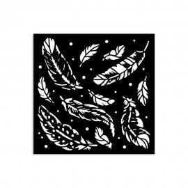 STAMPERIA SZABLON 3D 12x12 cm HERBARIUM SILVAE PIÓRKOWE TŁO