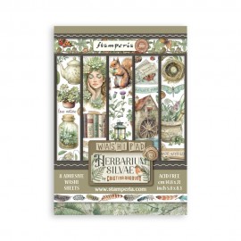 STAMPERIA PAPIER WASHI A5 8szt HERBARIUM SILVAE