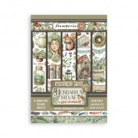 STAMPERIA PAPIER WASHI A5 8szt HERBARIUM SILVAE