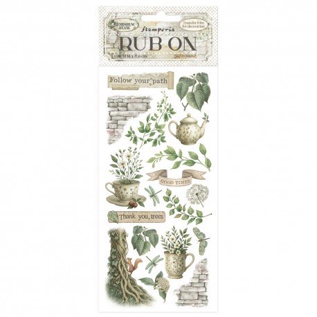 STAMPERIA RUB-ON TRANSFER 10x HERBARIUM SILVAE TEA TIME
