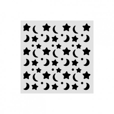 STAMPERIA SZABLON 3D 12x12 cm BABY KSIĘŻYC I GWIAZDY