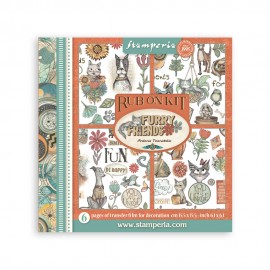 STAMPERIA RUB-ON TRANSFER 15,5 x15,5 6szt FURRY FRIENDS