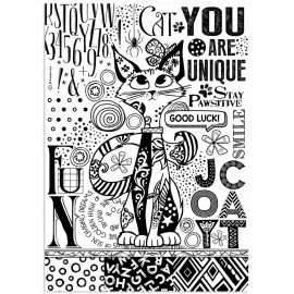 STAMPERIA PAPIER RYŻOWY A4 FURRY FRIENDS KOT 1-KOLOROWY