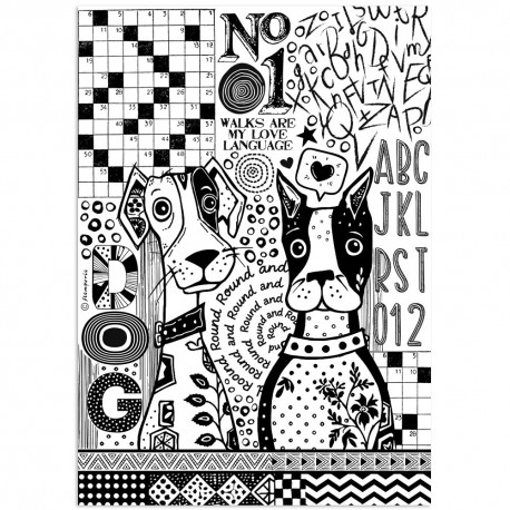 STAMPERIA PAPIER RYŻOWY A4 FURRY FRIENDS PIES 1-KOLOROWY