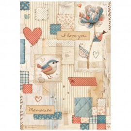 STAMPERIA PAPIER RYŻOWY A4 FAMILY PATCHWORK