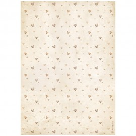 STAMPERIA PAPIER RYŻOWY A4 BABY SERDUSZKOWE TŁO