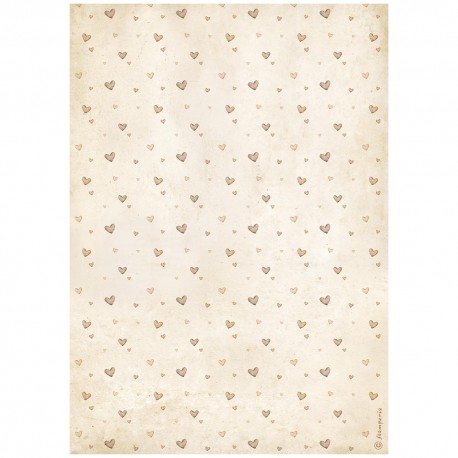 STAMPERIA PAPIER RYŻOWY A4 BABY SERDUSZKOWE TŁO