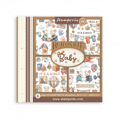 STAMPERIA RUB-ON TRANSFER 15,5 x15,5 6szt BABY