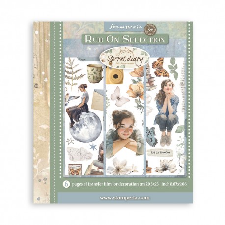 STAMPERIA RUB-ON TRANSFER 20,5 x23 6szt SECRET DIARY
