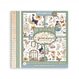 STAMPERIA RUB-ON TRANSFER 15,5 x15,5 6szt SECRET DIARY