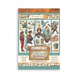 STAMPERIA PAPIER WASHI A5 8szt A NEW BEGINNING