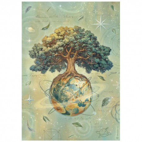 STAMPERIA PAPIER RYŻOWY A4 A NEW BEGINNING DRZEWO ŻYCIA