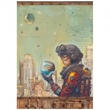 STAMPERIA PAPIER RYŻOWY A4 A NEW BEGINNING OCAL PLANETĘ