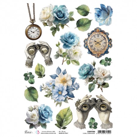 CB PAPIER RYŻOWY A4 EASTERN... Floral Compartment