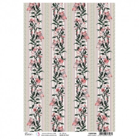 CB PAPIER RYŻOWY A4 TYPOGRAPHI Silken Florals