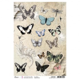 CB PAPIER RYŻOWY A4 TYPOGRAPHI Butterfly Rapture