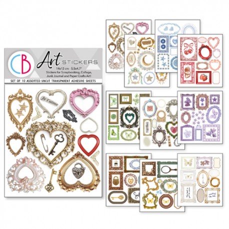 CB MIXED MEDIA NAKLEJKI 10szt 14x12cm WHISPER FRAMES