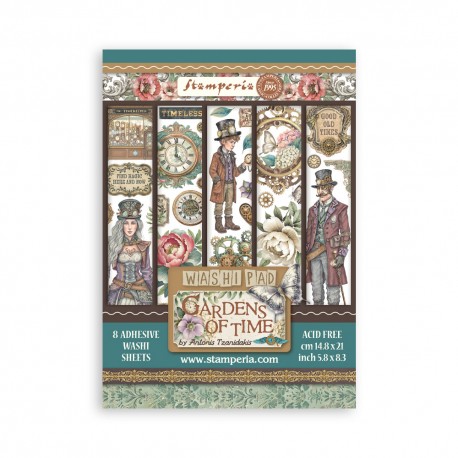 STAMPERIA PAPIER WASHI A5 8szt GARDENS OF TIME